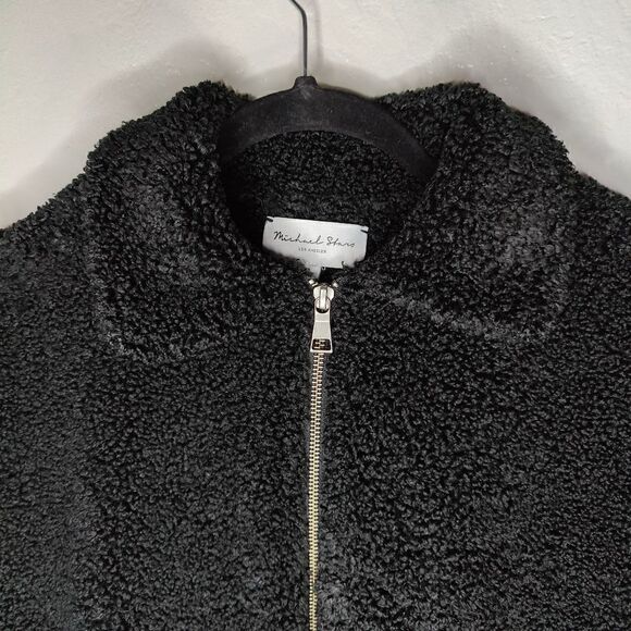 Michael Stars Black Teddy Bomber Jacket - Picture 3 of 9